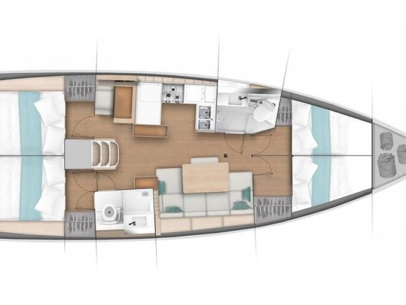 Jeanneau Sun Odyssey 440 jedrilica vezana u Biogradu. Jedrenje u Hrvatskoj.